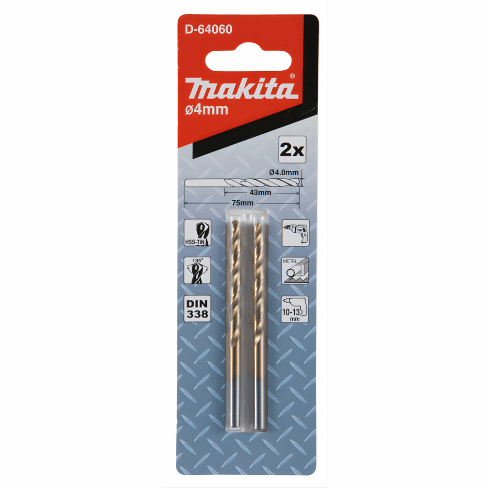 D-64060 BROCA PARA METAL HSS-TIN 4x75mm VASTAGO CILINDRICO - MAKITA