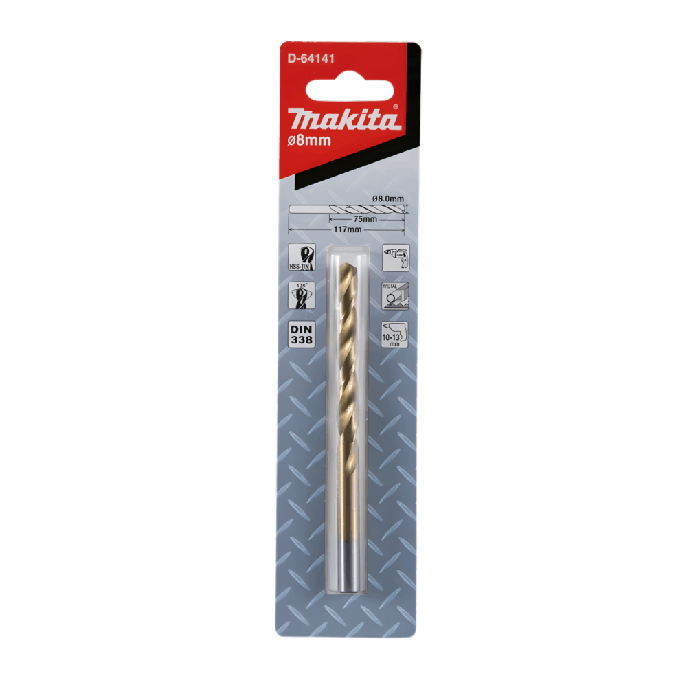 D-64141 BROCA PARA METAL HSS-TIN 8x117mm VASTAGO CILINDRICO - MAKITA