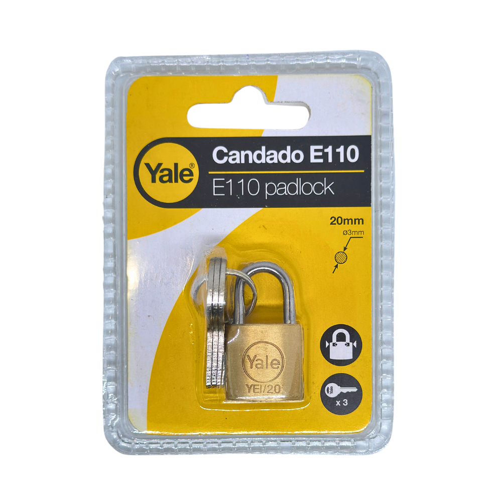 11743 CANDADO YE1 ARCO BRONCE ESSENTIAL ECO 20mm (BLISTER) - YALE