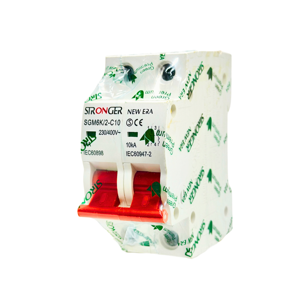 SGM6K/2-C10 INT. TERMOMAGNETICO 2X10A 10KA RIEL NEW ERA - STRONGER