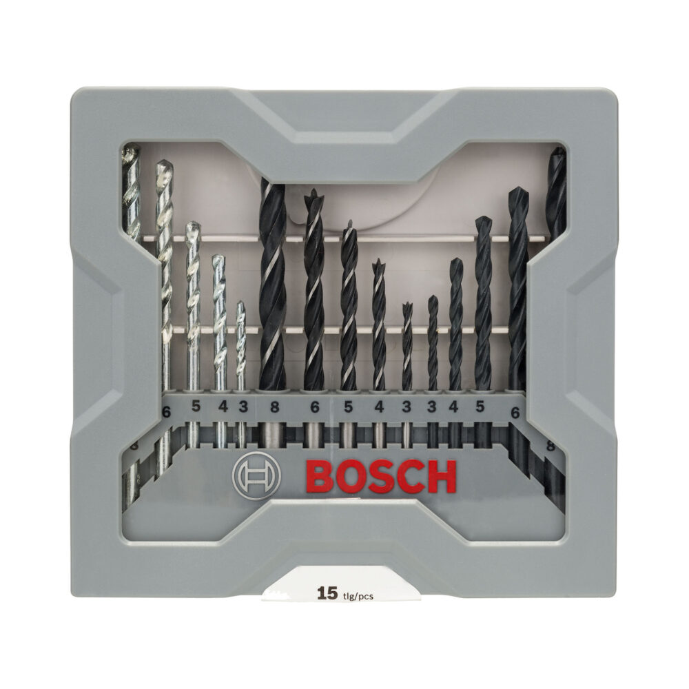 2607.017.038-000 SET X-LINE 15PZS BROCAS MADERA/METAL/PIEDRA - GRIS - BOSCH
