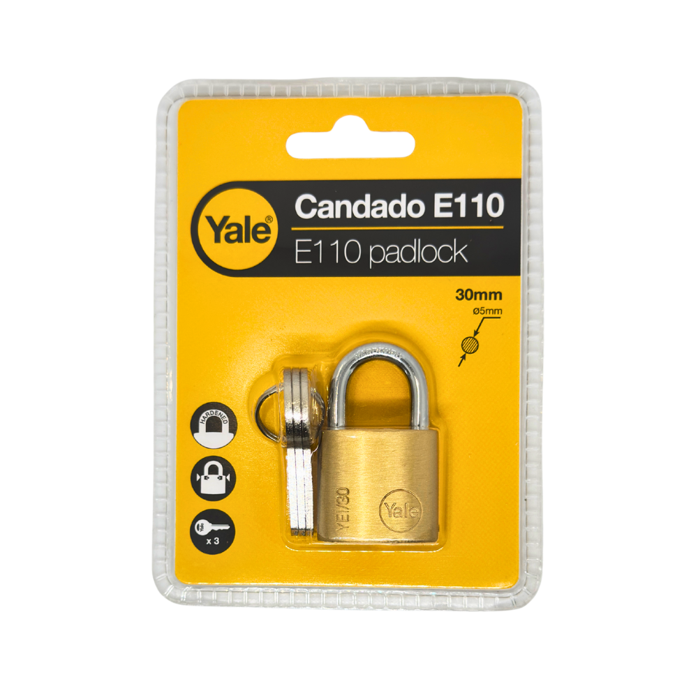 10906 CANDADO YE1 ARCO BRONCE ESSENTIAL ECO 30mm (CAJA) - YALE
