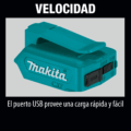 Adaptador de fuente de Alimentación 12V CXT con 1 Puerto USB Makita ADP06