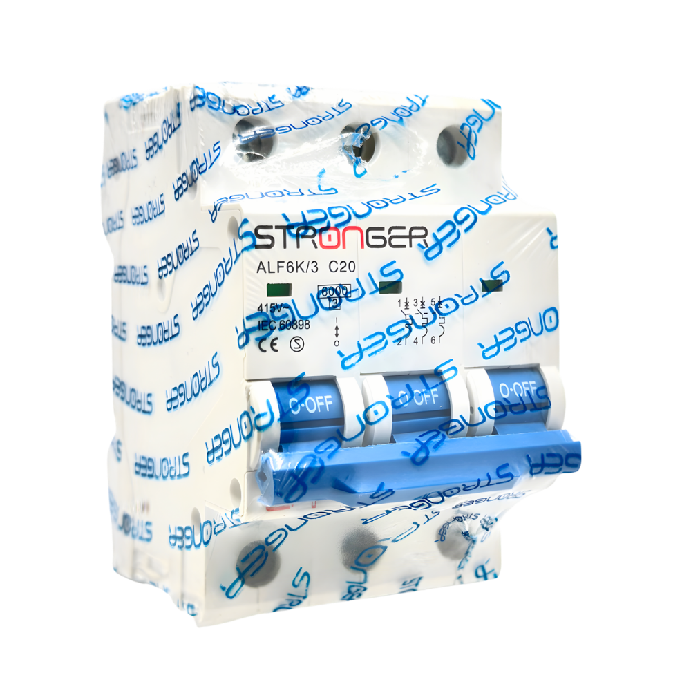 ALF6K/3C20 INT. TERMOMAGNETICO 3X20A 6KA RIEL ALPHA - STRONGER