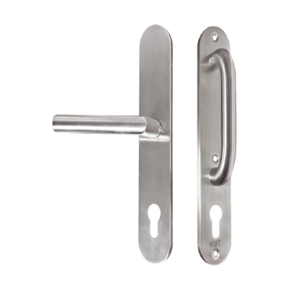 11410 MANIJA MILAN CON ESCUDO + JALADERA PRINCIPAL ACERO INOX (CAJA) – YALE