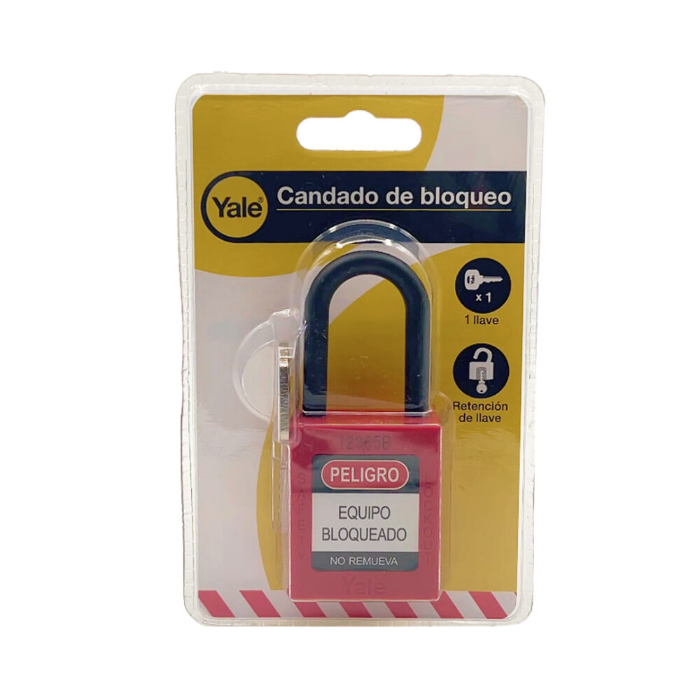 1162 CANDADO GANCHO NYLON ROJO B CANDADO GANCHO NYLON DIÉLECTRICO ROJO B 38MM LOTO- YALE