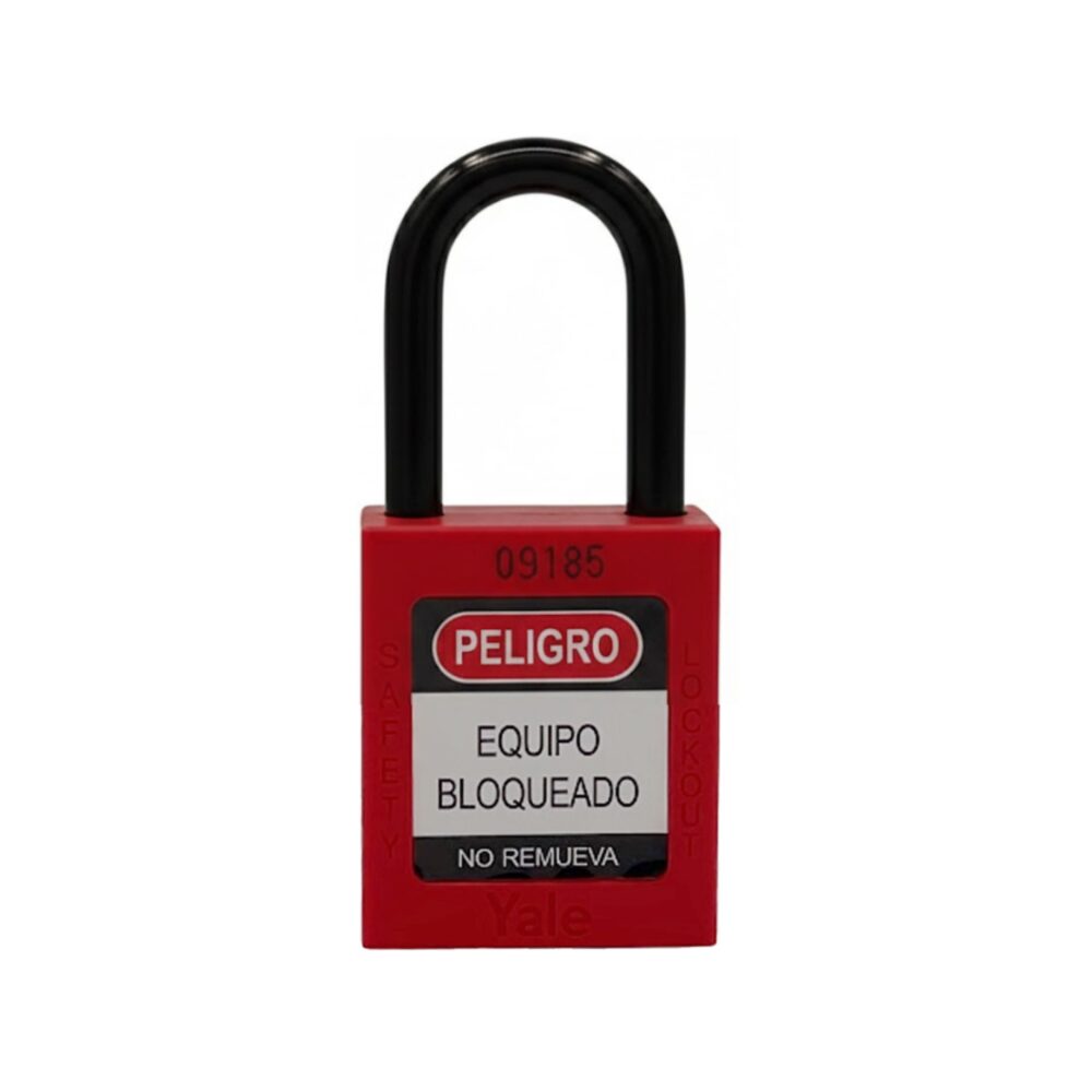 1162 CANDADO GANCHO NYLON DIÉLECTRICO ROJO B 38MM LOTO- YALE