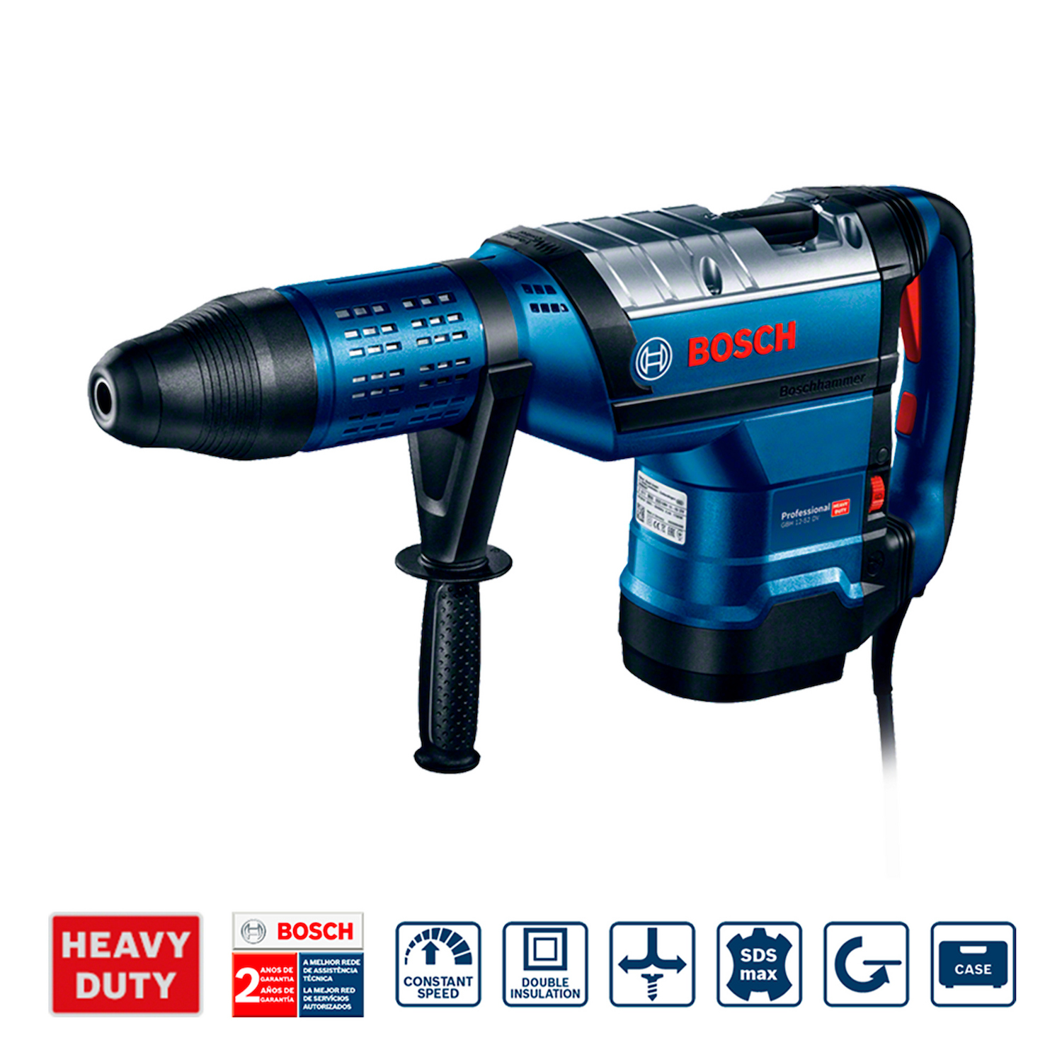 0611.266.0E0-000 MARTILLO PERFORADOR GBH 12-52 DV 1,700W 19J 11.5KG (SDS-MAX) (MP) 220V - BOSCH