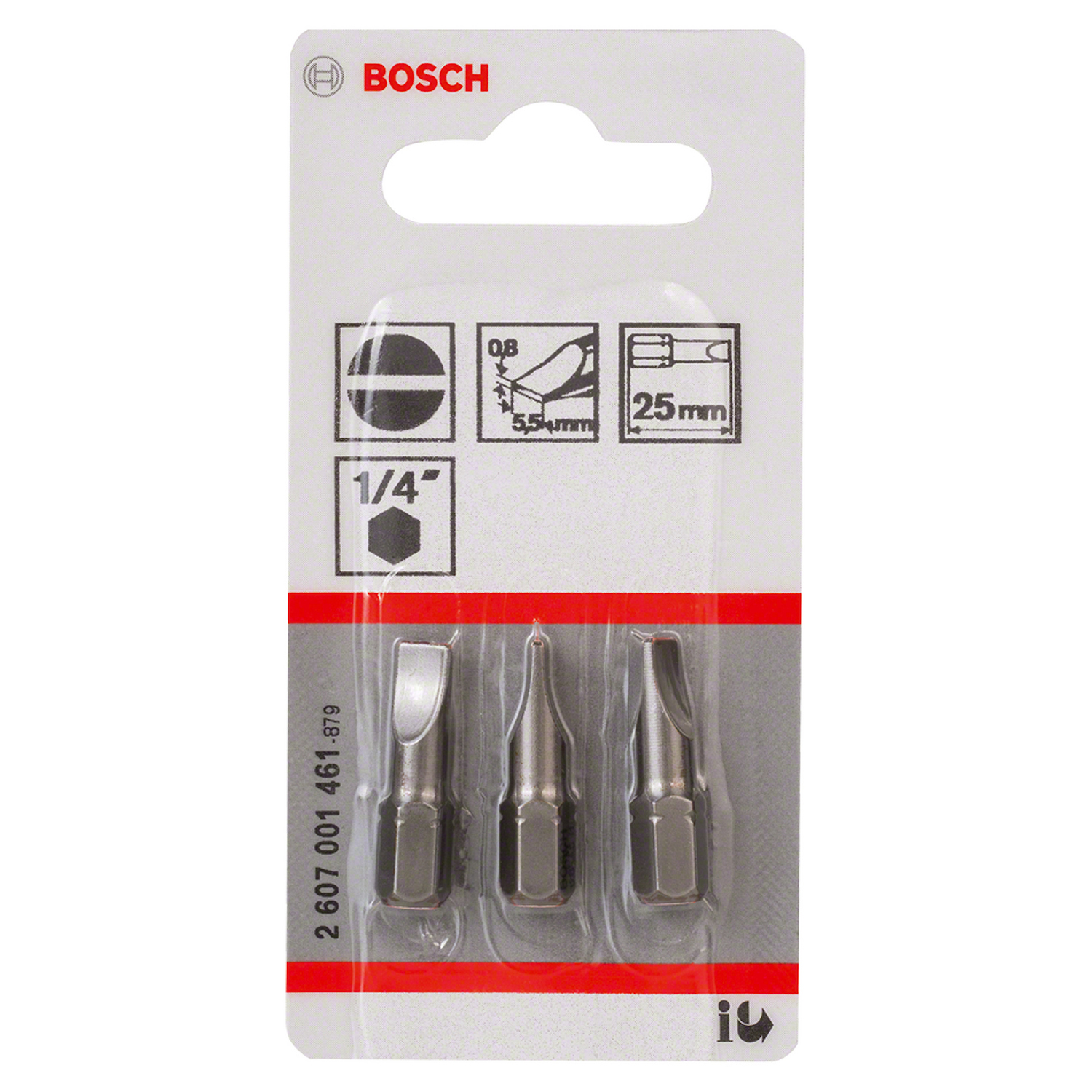 2607.001.461-000 BIT PUNTA PLANO EXTRADURA 0.8X5.5X25mm (X03UND) -.BOSCH