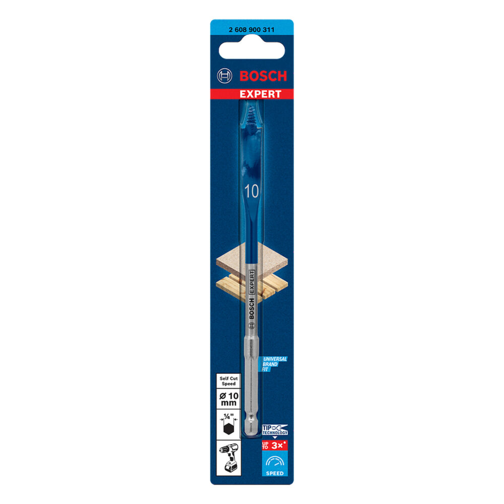 2608.900.311-000 BROCA PLANA P/MADERA SELF CUT SPEED 10.0mm 1/4" - BOSCH