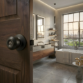 22372 CERRADURA POMO GEORGIA PLUS BAÑO US19 NEGRO ROSETA 75MM (CAJA) - YALE