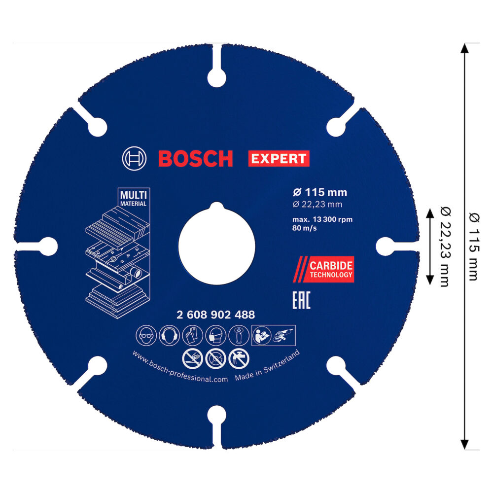 2608.902.488-000 DISCO DE CORTE CARBIDE MULTI-WHEEL 115MM - BOSCH