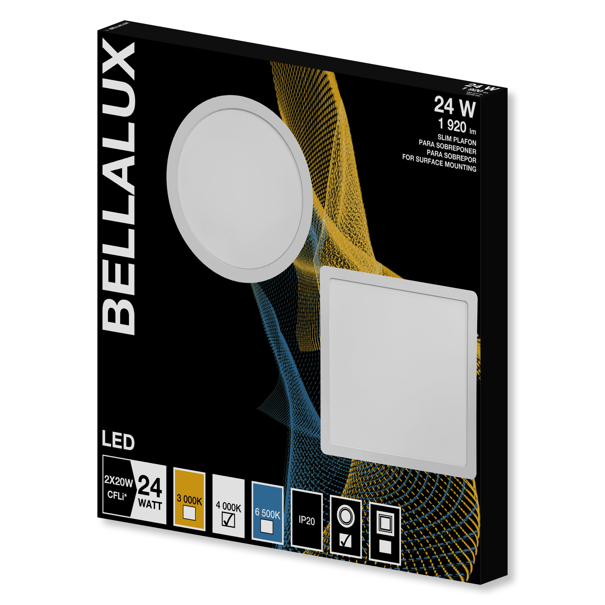 7022887 SLIM PLAFON LED ADOSAR 24W 4000K REDONDO BLANCO 100-240V - BELLALUX