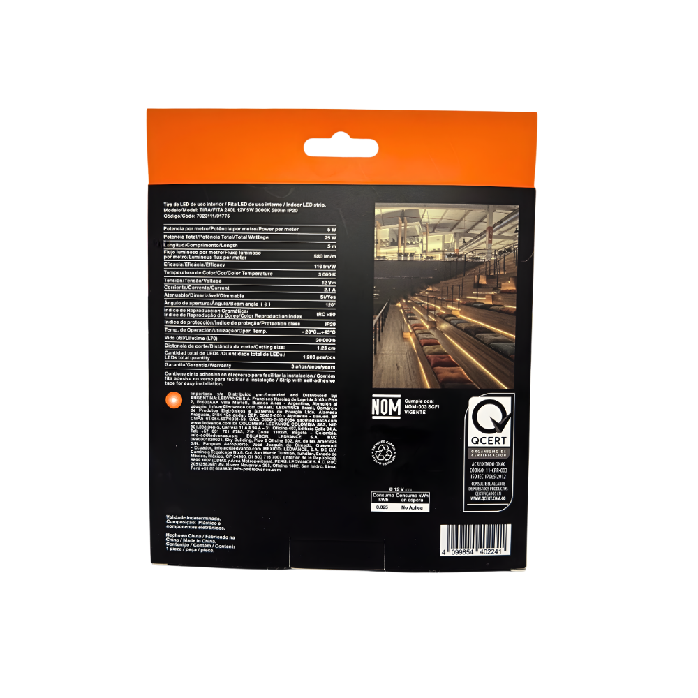 7023111 CINTA LED FITA 5W 3000K 580LM 240LEDS/M (5MT) IP20 - LEDVANCE