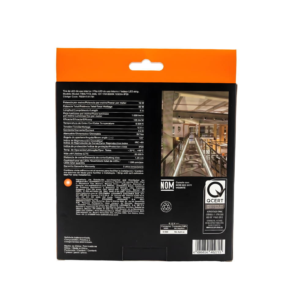 7023117 CINTA LED FITA 12V 10W 6500K 1,050LM 240LEDS/M (5MT) IP20 - LEDVANCE