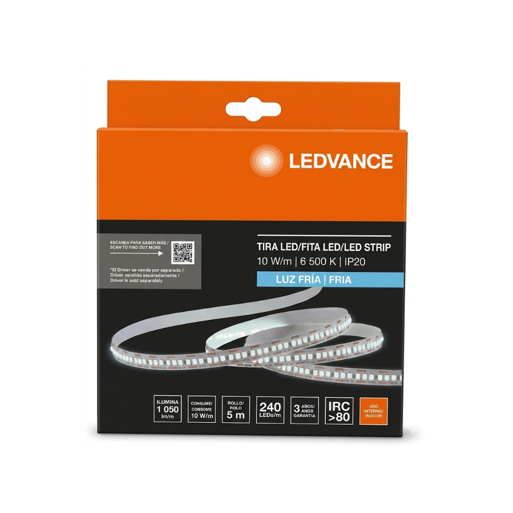 7023117 CINTA LED FITA 12V 10W 6500K 1,050LM 240LEDS/M (5MT) IP20 - LEDVANCE