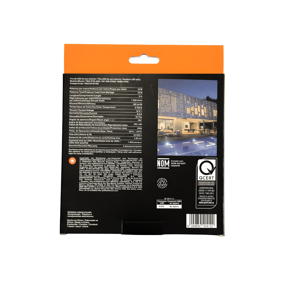 7023134 CINTA LED FITA 12V 15W 2,700K 1,500LM 240LEDS/M (5MT) IP65 - LEDVANCE