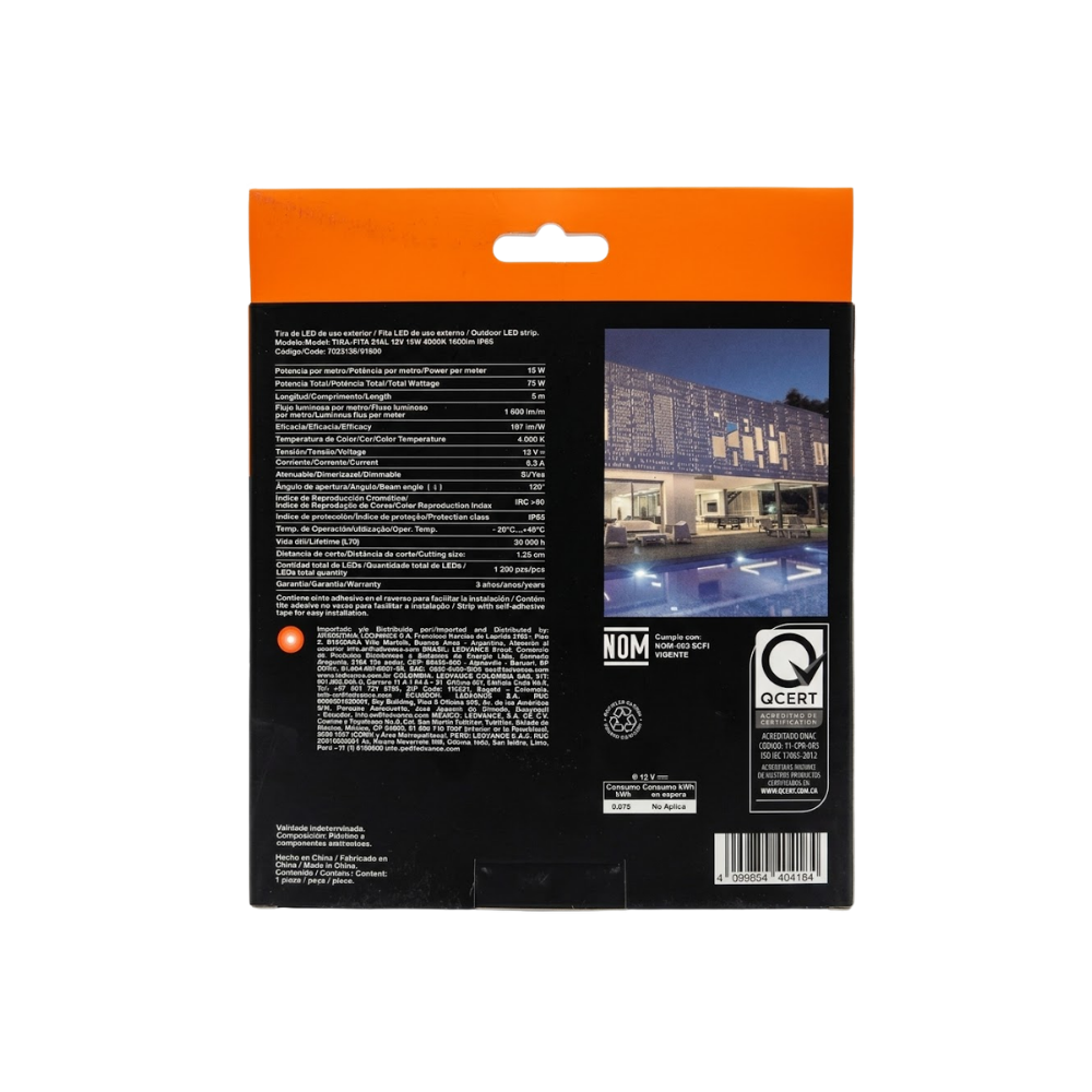 7023136 CINTA LED FITA 12V 15W 4,000K 1,600LM 240LEDS/M (5MT) IP65 - LEDVANCE