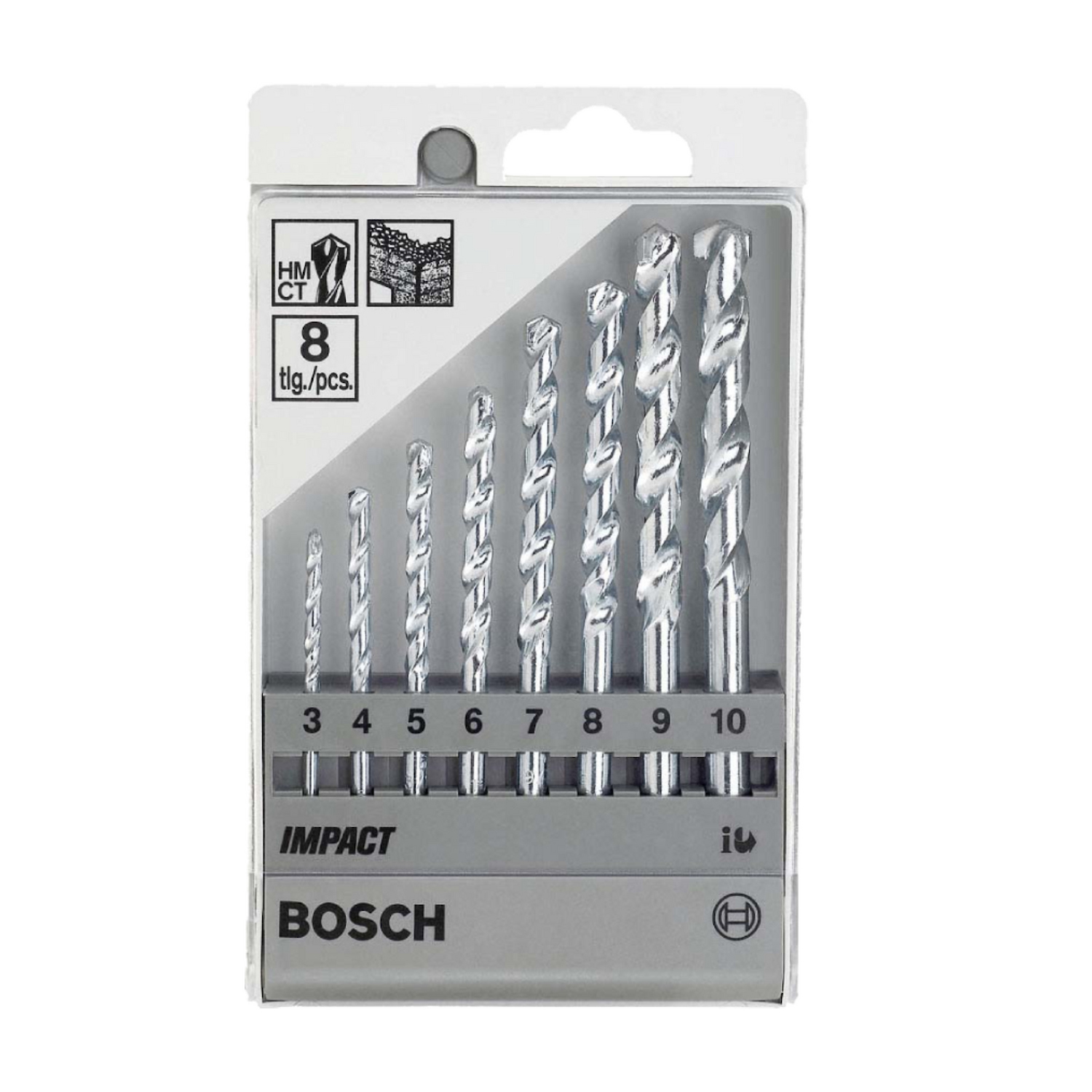 2608.590.091-000 SET 8PZS BROCA CONCRETO IMPACT CYL-1 (3,4,5,6,7,8,9,10mm) - BOSCH