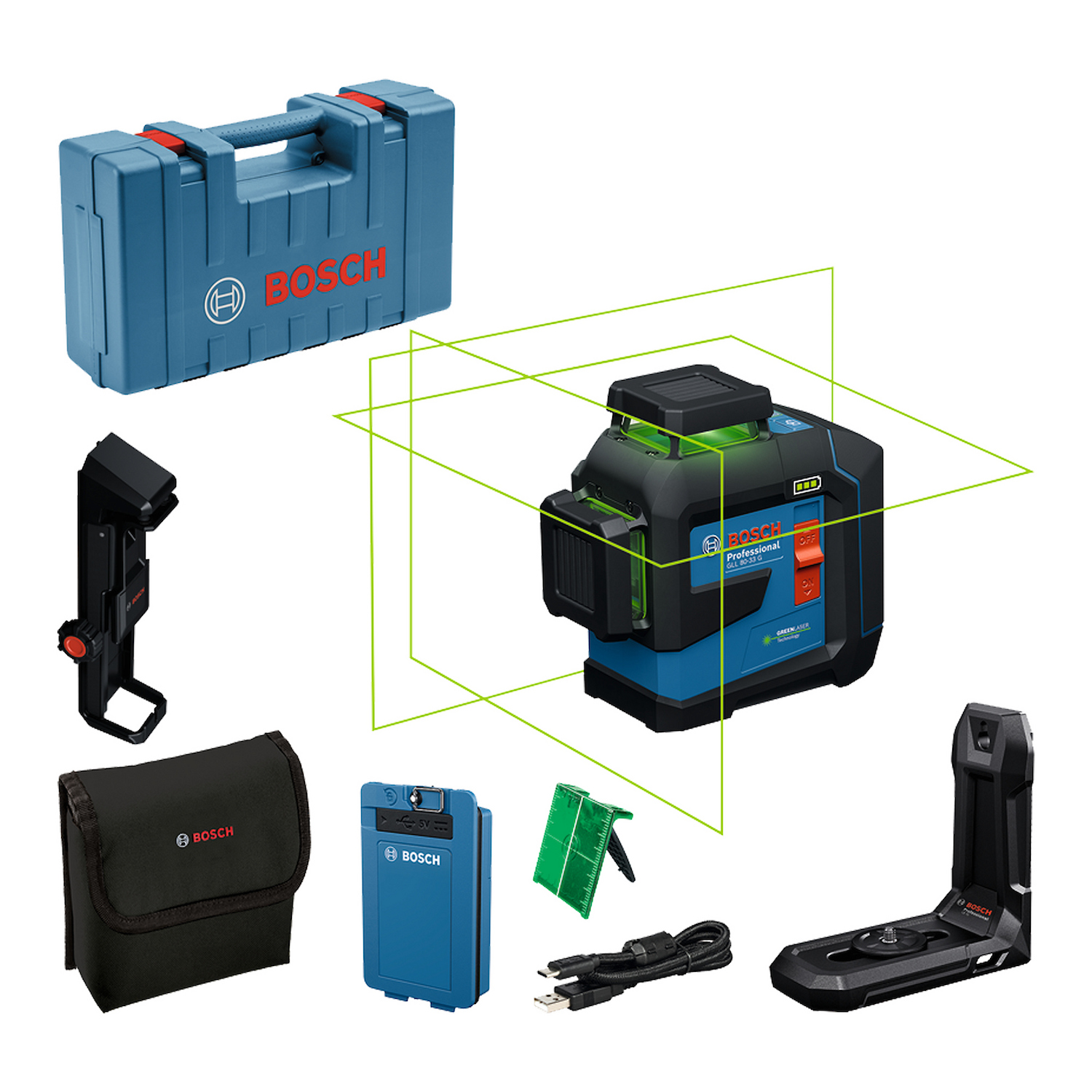 0601.065.501-000 NIVEL LASER GLL 80-33 G LI + BA 3.7V 3.0Ah XL - BOSCH