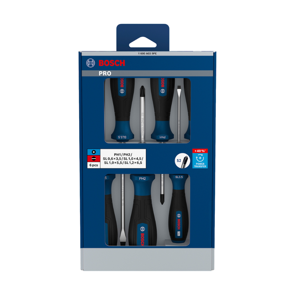 1600.A03.9PE-000 PRO JUEGO DESTORNILLADOR PH/SL X 6 PZ - BOSCH