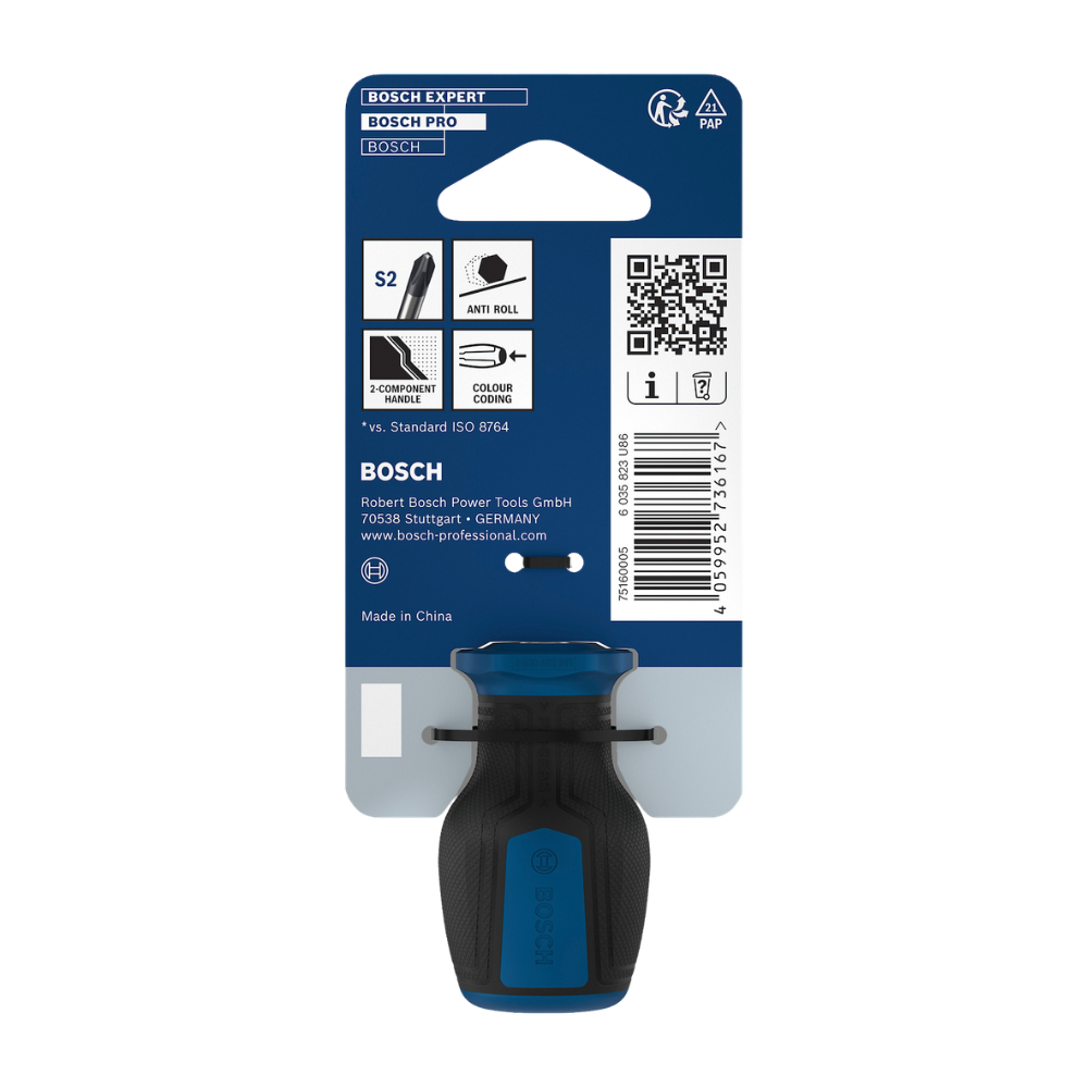 1600.A03.9TH-000 PRO DESTORNILLADOR CORTO PH3 X 25 MM - BOSCH