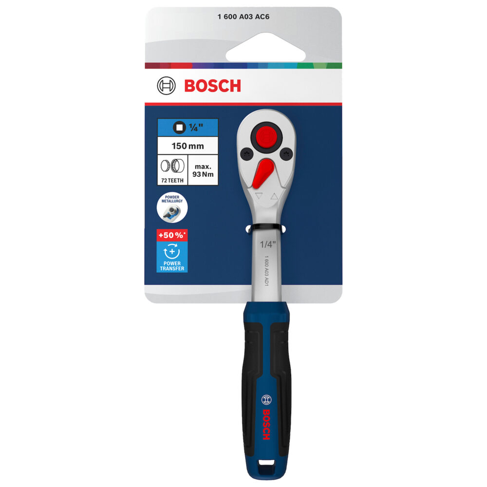 1600.A03.AC6-000 LLAVE RATCHET 1/4" 150 X 25 MM (72D) - BOSCH
