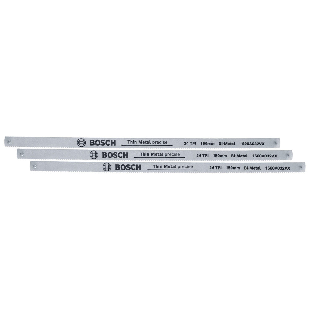 1600.A03.AC9-000 HOJAS PARA SIERRA DE ARCO 150 MM X 3 PZ (24 DPP) - BOSCH