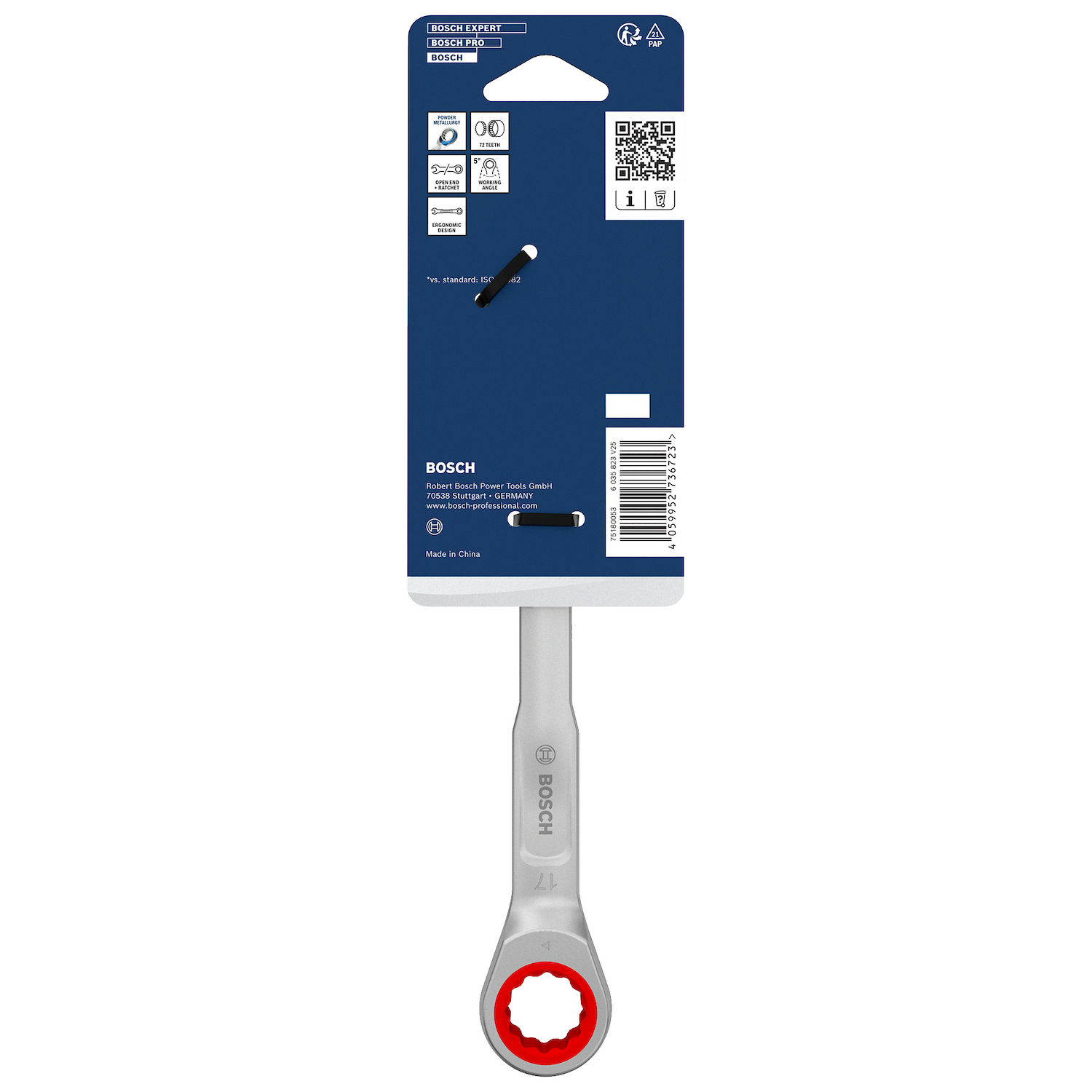1600.A03.AH2-000 LLAVE COMBINADA C/ RATCHET 17 MM X 223 MM - BOSCH