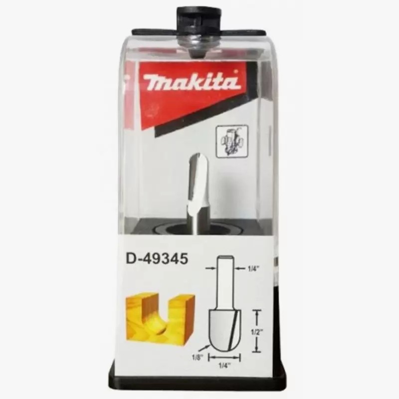 D-49345 FRESA MEDIA CAÑA LARGA VAS 1/4" * D 1/4" * L UTIL 1/2" * L. TOTAL 1-3/4" * R 1/8 - MAKITA