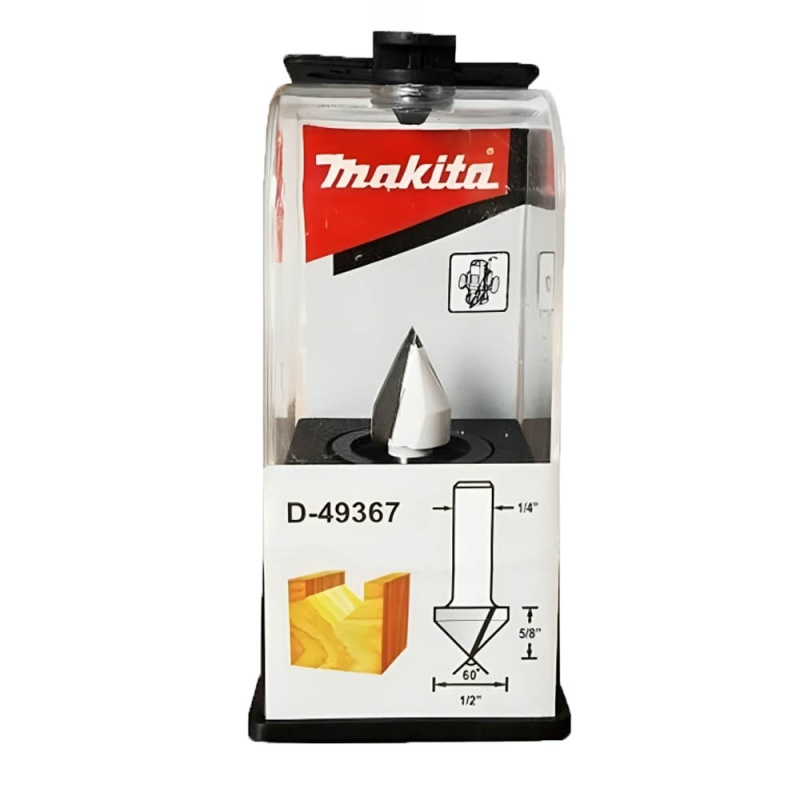 D-49367 FRESA EN V(60A) VAS. 1/4" * D. 1/2" * L. UTIL 5/8" * L. TOTAL 1-7/8" - MAKITA