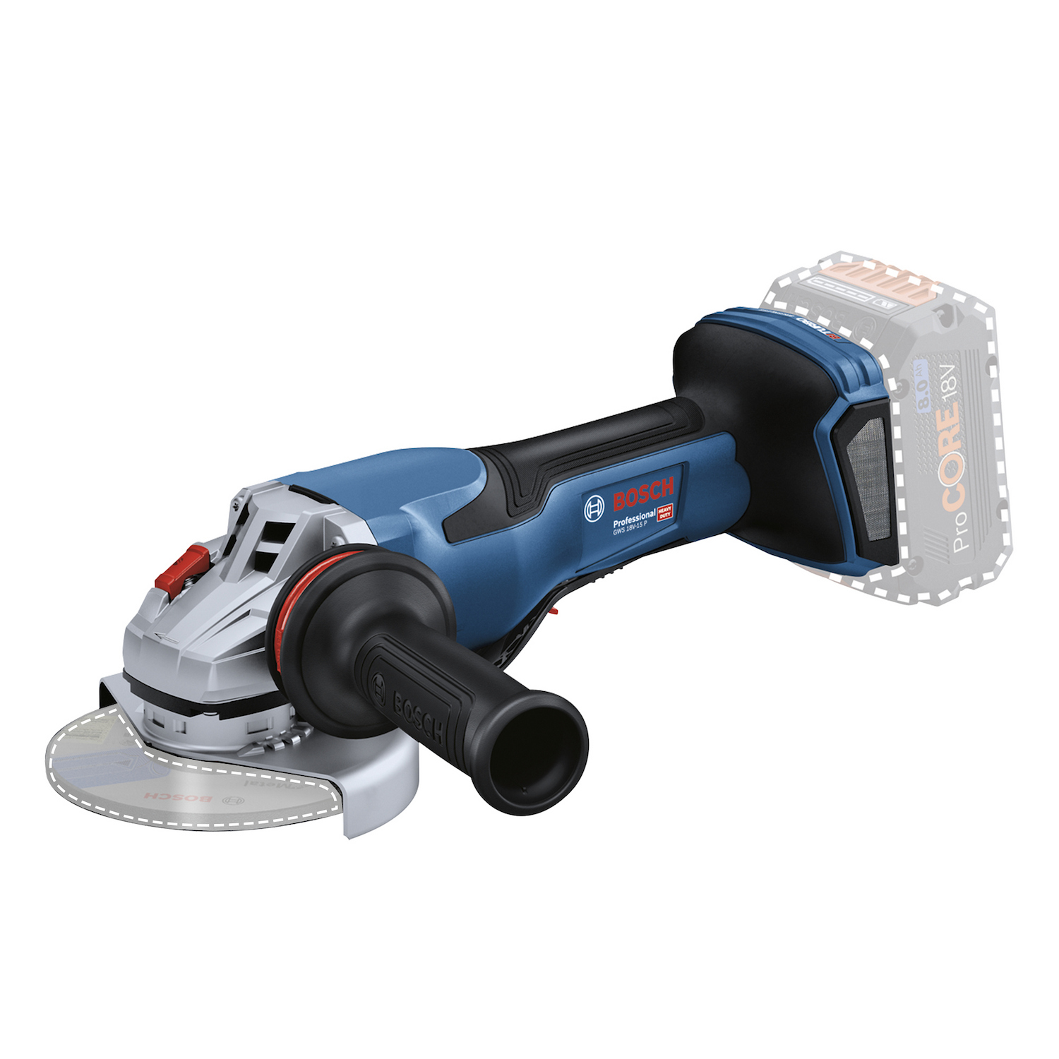 0601.9H6.AE0-000 AMOLADORA ANGULAR 5" 18V BITURBO BRUSHLESS BARETOOL GWS 18V-15 P - BOSCH
