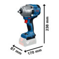 0601.9P4.0E1-000 LLAVE DE IMPACTO 1/2" 18V 780 NM BITURBO BRUSHLESS + 2 BATERIAS 5.0AH, CARGADOR Y 2 MALETAS GDS 18V-780 - BOSCH