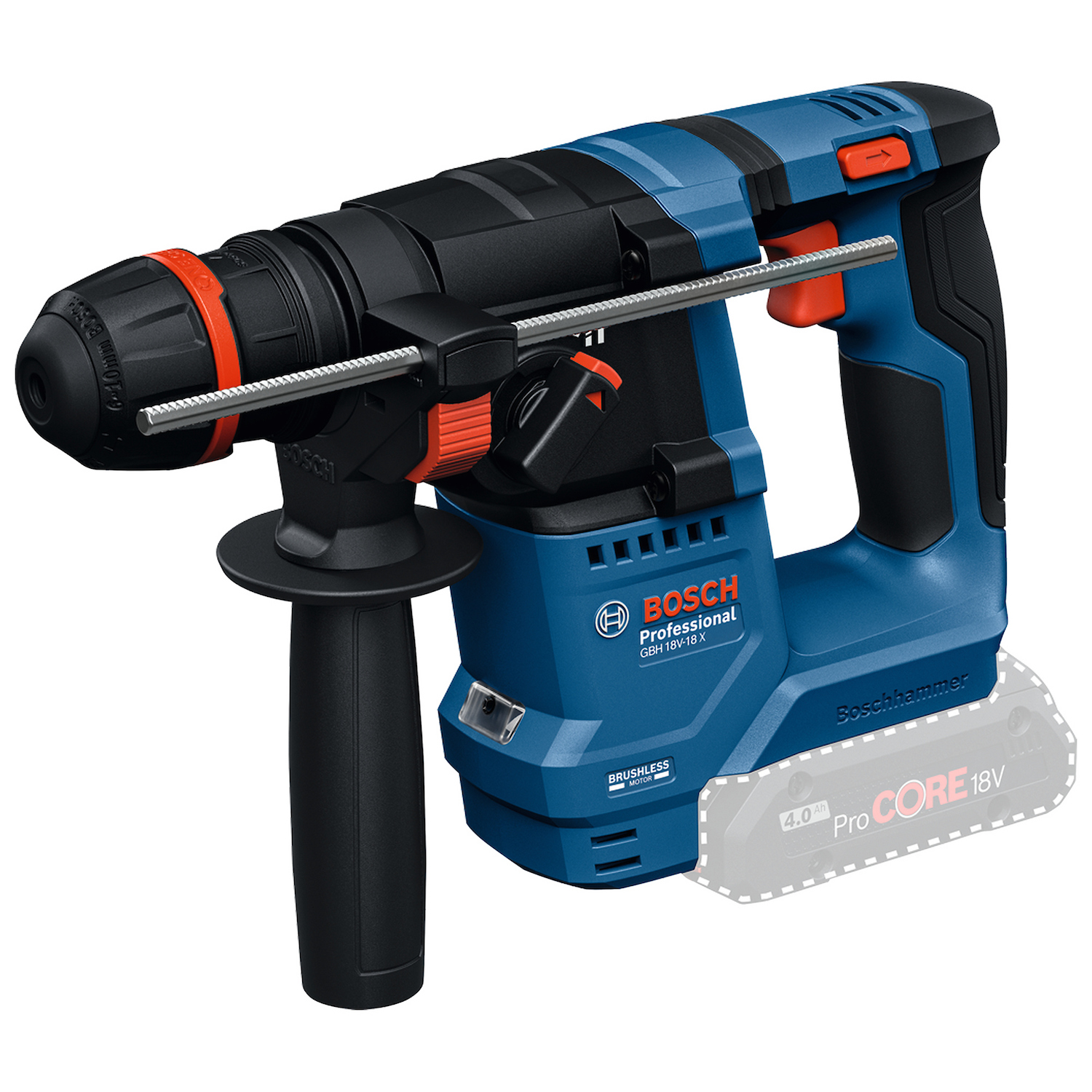 0611.927.1E0-000 ROTOMARTILLO SDS PLUS 18V 1.5J ONECHUCK BRUSHLESS BARETOOL GBH 18V-18 X - BOSCH