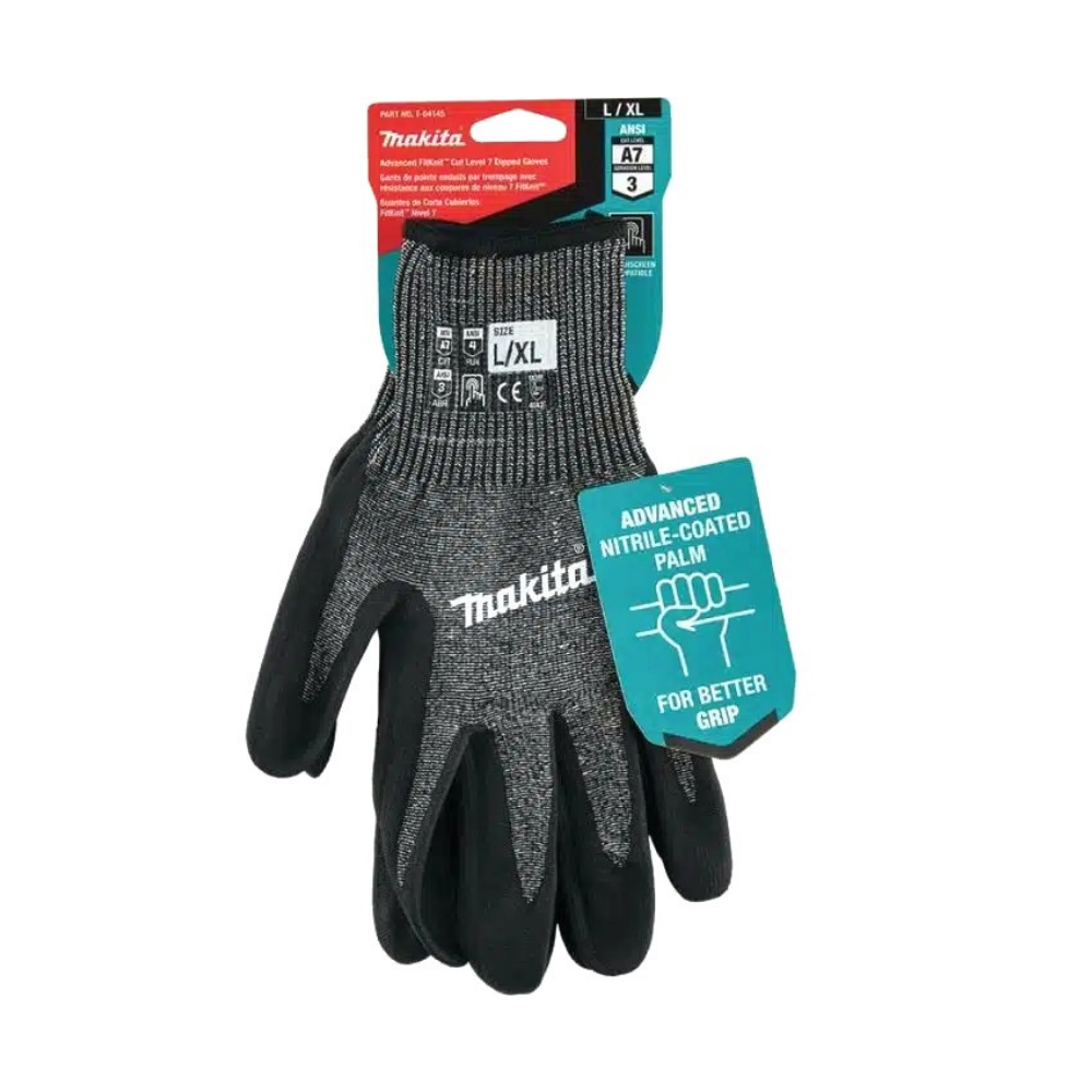 T-04145 GUANTES AVANZADOS DE CORTE FITKNIT NIVEL 7 RECUBIERTOS DE NITRILO TALLA L/XL - MAKITA