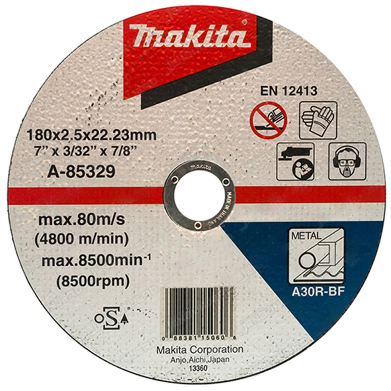 A-85329 DISCO ABRASIVO CORTE METAL 7" X 2.5mm (A30R) - MAKITA