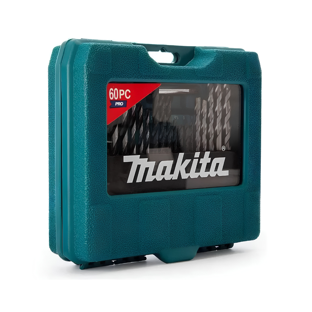 P-90358 SET BROCAS (MADERA, METAL, CONCRETO), PUNTAS Y DADOS 60 PIEZAS + MALETÍN PLÁSTICO - MAKITA