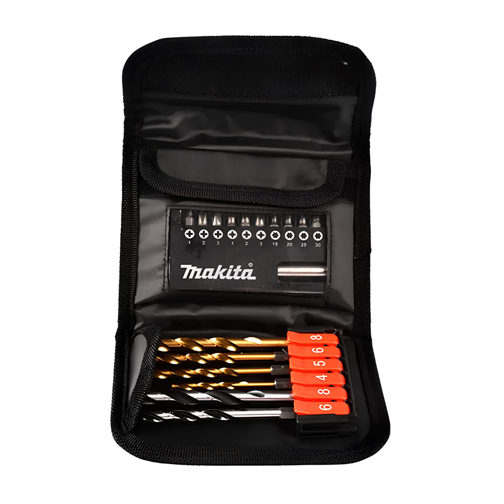 D-31762 SET BROCAS PARA MADERA, METAL Y PUNTILLAS 17 PIEZAS + ESTUCHE DE LONA - MAKITA