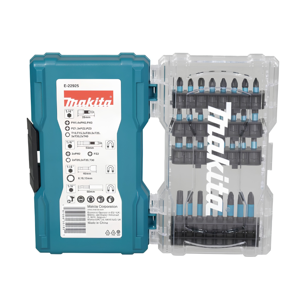 E-22925 SET 36PZS PUNTAS Y DADOS MAGNETICOS AZUL IMPACT BLACK - MAKITA