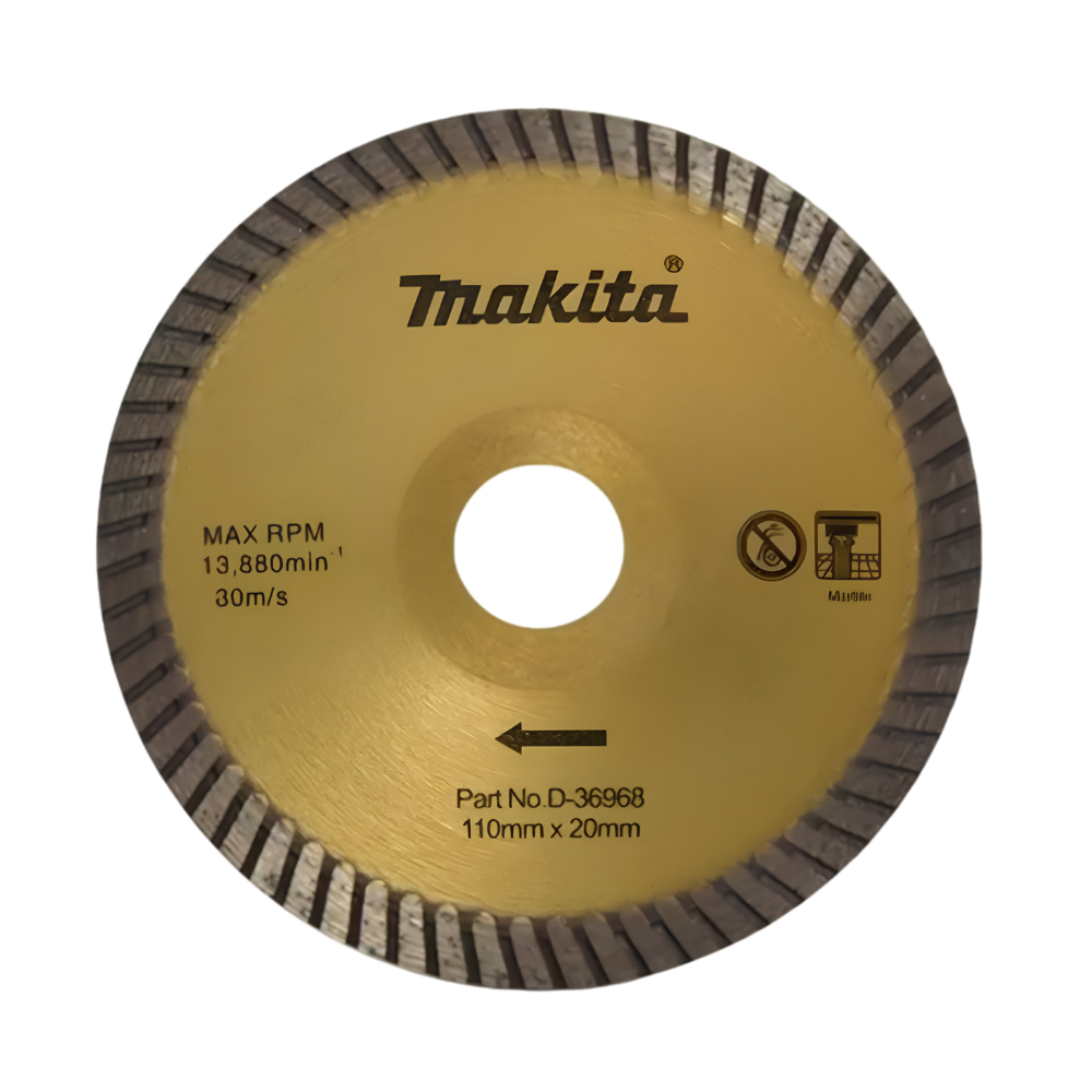 D-36968 Disco diamantado turbo curvo 110 x 20 x 2.5mm Humedo Concavo Marmolera - MAKITA