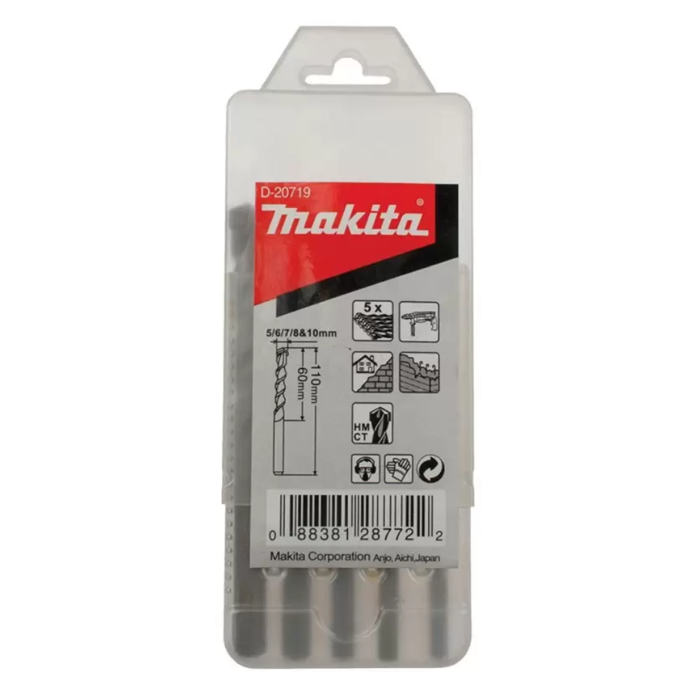 D-20719 SET 5 BROCAS PARA CONCRETO 5, 6, 7, 8 Y 10MM X 110MM - MAKITA