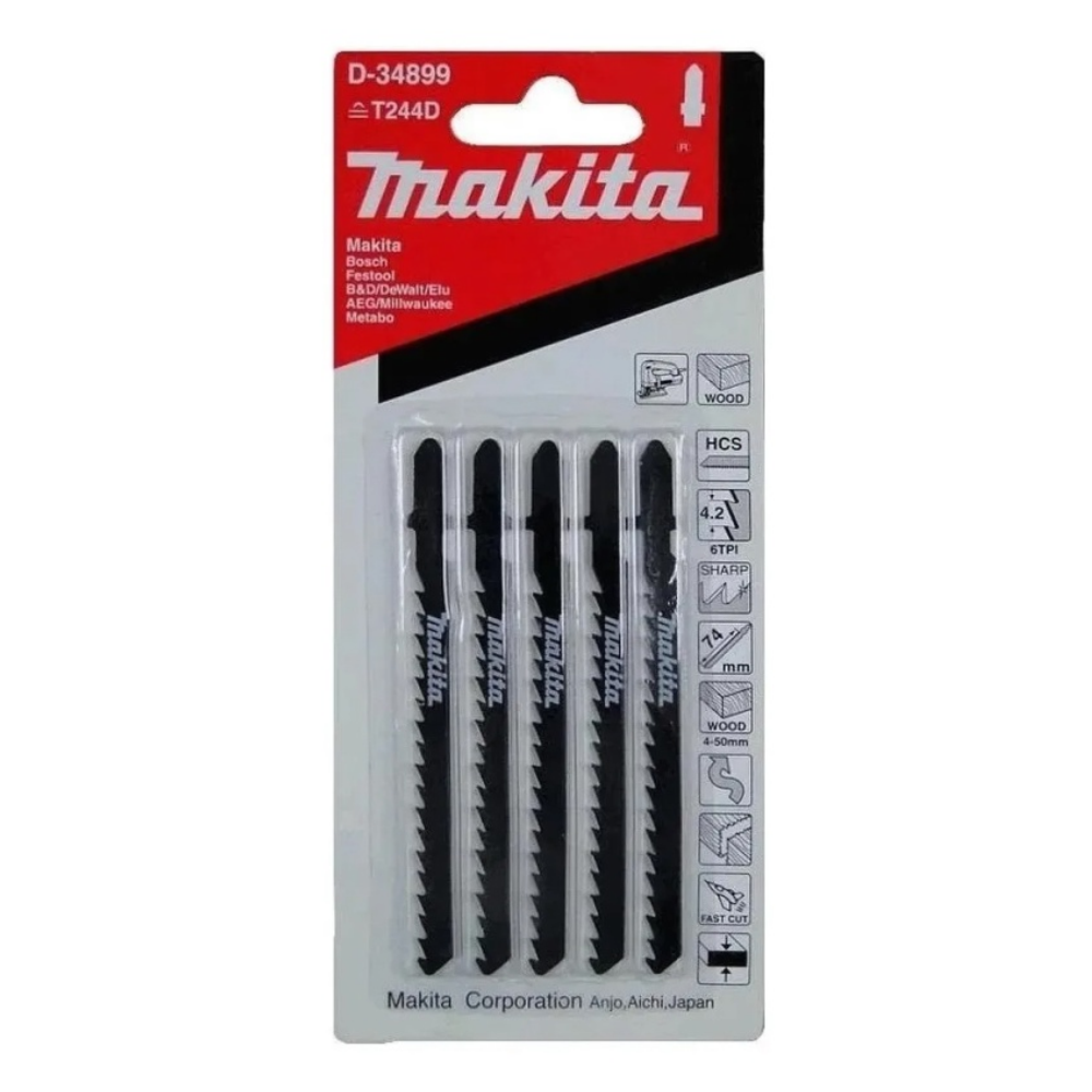 D-34899 HOJA DE SIERRA CALADORA PARA MADERA CORTE RECTO Y CURVO - MAKITA